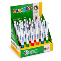 Carioca Ручка шариковая автоматическая 4-в-1 d 1 мм 4 цв.24 шт. в дисплее 1 мм 24 шт. 40146 цвет чернил: многоцветные