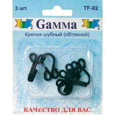 Gamma TF-02 Крючки шубные обтяжные в блистере 36 мм в блистере 3 шт. т.синий
