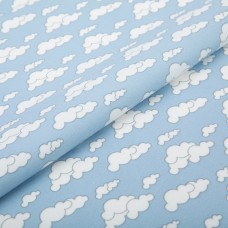 Ткань для пэчворка МОЛОЧНЫЕ СНЫ ФЛАНЕЛЬ 112 см 100\% хлопок ( в метрах ) МС-10 голубой