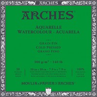 Arches" Альбом для акварели CP Watercolour 100\% хлопок 300 г/м2 20 х 20 см склейка с четырех сторон 20 л. мелкозернистая