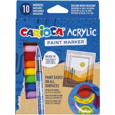 Carioca Набор маркеров Paint Marker 45281 10 цв. 10 шт. кисть 45281