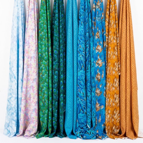 Ткань для пэчворка PEPPY ПТИЧЬЕ ЦАРСТВО ФАСОВКА 50x55 см 140 г/кв.м 100\% хлопок ПЦ-09 голубой