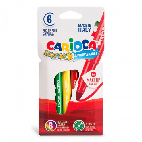 Carioca Фломастеры утолщенные Bravo 6 цв 42767