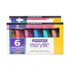 Краска акриловая Daler Rowney GRADUATE Набор Metallic Set 6 цв. х 75 мл D123900016
