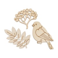 Заготовка для декорирования Mr. Carving БАНГ-46 Набор заготовок фанера 6 х 4 х 0.3 см Снегирь и рябина
