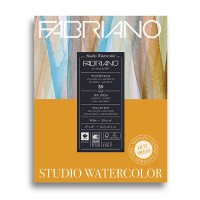 Fabriano Альбом для акварели Watercolour Studio 25\% хлопок, 75\% целлюлоза 200 г/м2 A5+ 25.4 х 20.3 см склейка с одной стороны 20 л. 19202001 среднезернистая