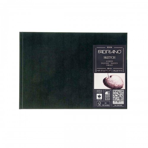 Fabriano Блокнот для эскизов Sketch Book 110 г/м2 A5 14.8 х 21 см сшивка 80 л. пейзажный 19100004 мелкозернистая