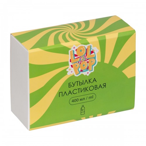 "Lol&Pop"   LLP-010   Бутылка пластиковая   400 мл  16.8 х 6.4 х 12.3 см №01 голубой
