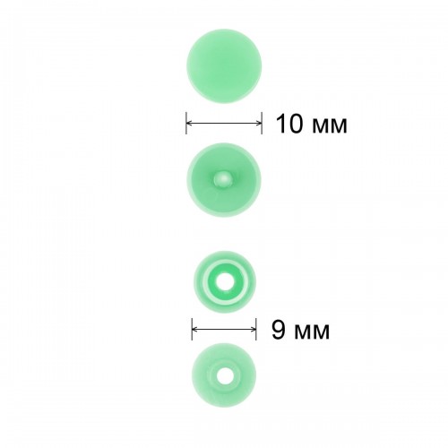 Кнопка "Micron"   POM-10   Кнопки пластиковые   пластик  d 10 мм  15 шт. № 009 салатовый