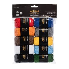 Пряжа ALPINA "AMIGURUMI"   100\% хлопок   10 х  25 г  62 м ± 1 м Set №03