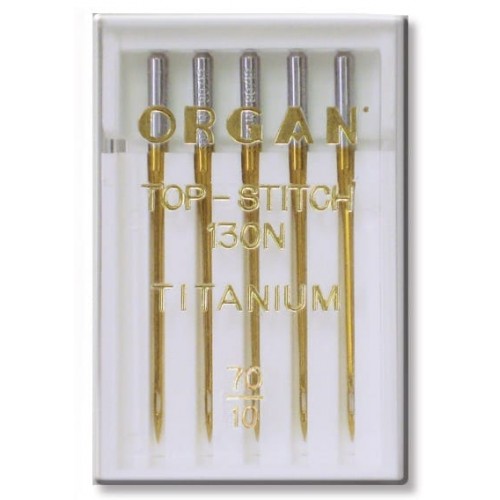 Иглы для быт. шв. машин "ORGAN"   TOP-STITCH Titanium   5 шт  в пенале 5616070 № 70