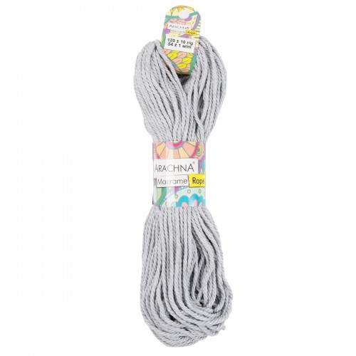 Пряжа ARACHNA "Macrame Rope"   70\% хлопок, 30\% полиэстер   3 шт. х  120 г ± 10 г  54 м ± 1 м №106 св.серый
