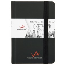 "VISTA-ARTISTA"   VABK-1015   Скетчбук   120  г/м2  14.8 х  10.4 см  сшивка   80 л. 01 черный