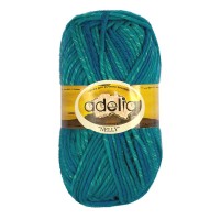 Пряжа ADELIA "NELLY"   70\% шерсть, 30\% акрил   5 шт. х  100 г  100 м ± 5 м №12 синий-т.бирюзовый