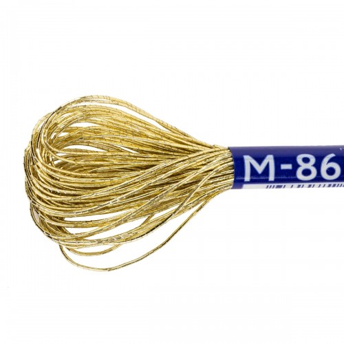 Нитки для вышивания "Gamma"   мулине  JT   металлик   100\% полиэстер   12 x  11 м М-86 золотистый