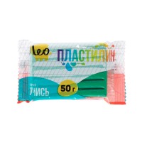 "Лео"   "Учись"   Пластилин классический, группа 2   LNMC-50   50 г ( в пакете )  10 шт  1 цв. зеленый/green