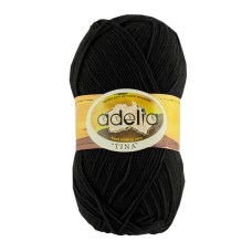 Пряжа ADELIA "TINA"   100\% акрил   5 шт. х  100 г  308 м ± 10 м №120 ЧЕРНЫЙ