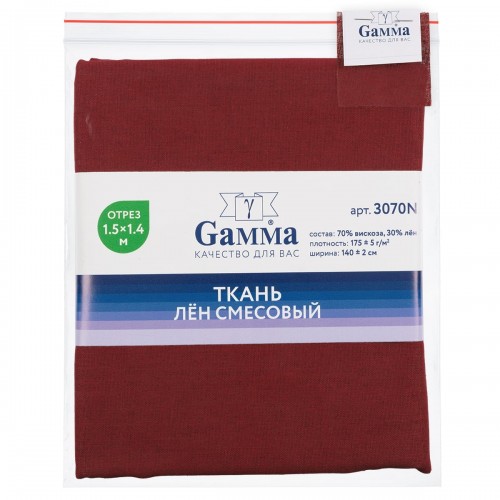Ткань 3070N   Лен смесовый   ФАСОВКА   175 г/кв.м ± 5 г/кв.м  150 х  140 см  70\% вискоза, 30\% лён №150 пыльный красный