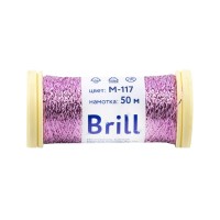 Нитки для вышивания "Gamma"   "Brill" мулине М   металлик   100\% полиэстер   5 x  50 м M-117 розовый