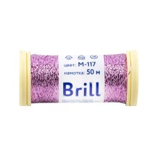 Нитки для вышивания "Gamma"   "Brill" мулине М   металлик   100\% полиэстер   5 x  50 м M-117 розовый