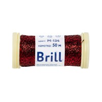 Нитки для вышивания "Gamma"   "Brill" мулине М   металлик   100\% полиэстер   5 x  50 м M-134 черный/красный