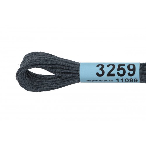 Нитки для вышивания "Gamma"    мулине  ( 3173-6115 )  100\% хлопок   24 x  8 м №3259 серый-зел.
