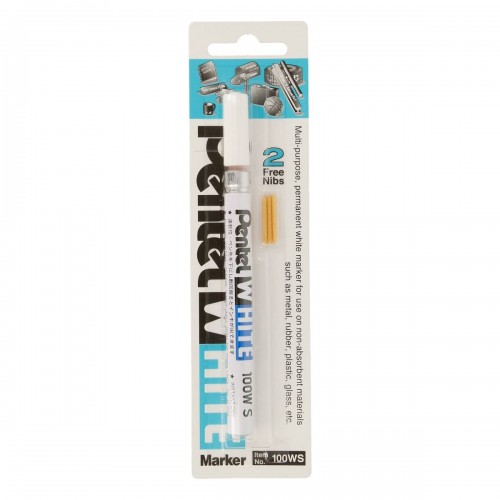 "Pentel"   Маркер перманентный White, белый   2 мм   пулевидный   1 шт. X100WS промышленный белый
