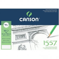 "Canson"   Альбом для графики 1557   120 г/м2  A4   42 х  59.4 см  склейка с одной стороны   50 л. C204127410