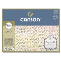 "Canson"   Блок для акварели AQUARELL CP Fine   300 г/м2  A4+   48 х  36 см  склейка с четырех сторон   20 л. C400106438