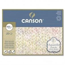 "Canson"   Блок для акварели AQUARELL CP Fine   300 г/м2  A4+   48 х  36 см  склейка с четырех сторон   20 л. C400106438