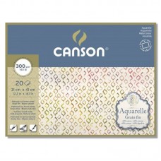 "Canson"   Блок для акварели AQUARELL CP Fine   300 г/м2  A3   41 х  31 см  склейка с четырех сторон   20 л. C400106440