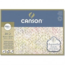"Canson"   Блок для акварели AQUARELL CP Fine   300 г/м2  A3+   50 х  36 см  склейка с четырех сторон   20 л. C400106441