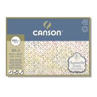 "Canson"   Блок для акварели AQUARELL CP Torchon   300 г/м2  A4+   36 х  25 см  склейка с четырех сторон   20 л. C400106443