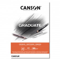"Canson"   Альбом для набросков "Graduate Sketching"   96 г/м2  A3   29.7 х  42 см  склейка с одной стороны   40 л. С400110363