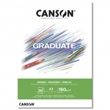"Canson"   Альбом для смешанных техник "Graduate Drawing"   160 г/м2  A3   29.7 х  42 см  склейка с одной стороны   30 л. C400110366