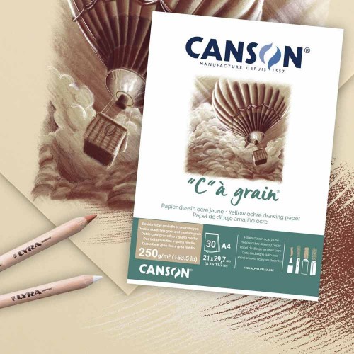 "Canson"   Альбом для графики C a Grain   250 г/м2  A3   29.7 х  42 см  склейка с одной стороны   30 л. С400110399 желтая охра
