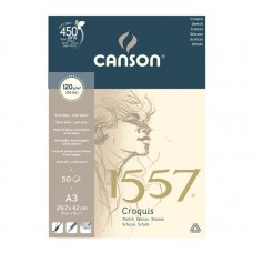 "Canson"   Альбом для графики 1557   120 г/м2  29.7 х  43.7 см  на спирали   50 л. C31412A002