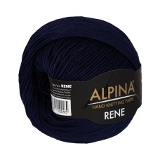 Пряжа ALPINA "RENE"   100\% мерсеризованный хлопок   10 шт. х  50 г  105 м ± 5 м №521 т.синий