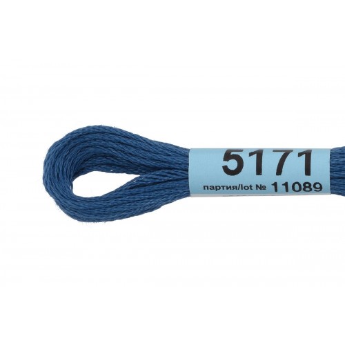 Нитки для вышивания "Gamma"    мулине  ( 3173-6115 )  100\% хлопок   24 x  8 м №5171 сине-серый