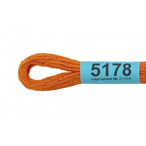 Нитки для вышивания "Gamma"    мулине  ( 3173-6115 )  100\% хлопок   24 x  8 м №5178 оранжевый