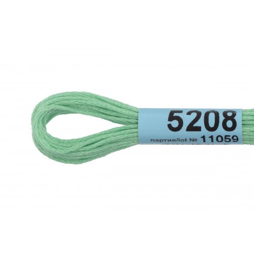 Нитки для вышивания "Gamma"    мулине  ( 3173-6115 )  100\% хлопок   24 x  8 м №5208 мятный