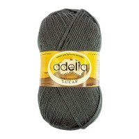 Пряжа ADELIA "LUCAS"   70\% шерсть, 30\% акрил   5 шт. х  100 г  218 м ± 10 м №22 т.серый
