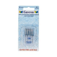 Иглы для быт. шв. машин "Gamma"   NT №130   для трикотажа   5 шт  в блистере №130