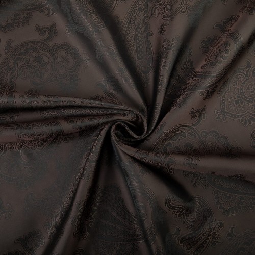 Ткань подкладочная "Gamma"   Taffeta с рисунком   JTR   52\% полиэстер, 48\% вискоза   145 см ± 2 см №113 т.коричневый (огурцы)