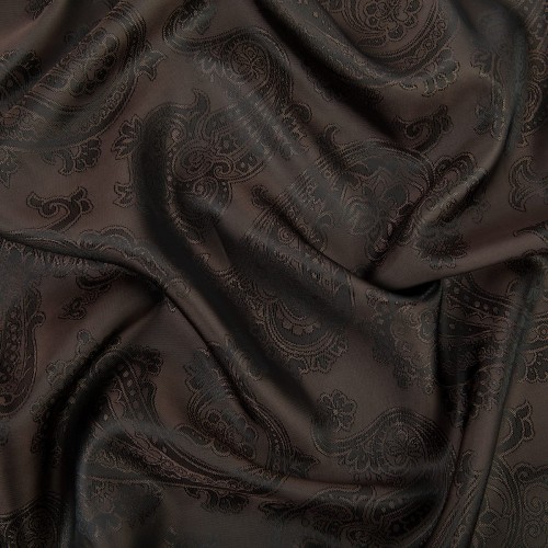 Ткань подкладочная "Gamma"   Taffeta с рисунком   JTR   52\% полиэстер, 48\% вискоза   145 см ± 2 см №113 т.коричневый (огурцы)