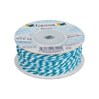 Шнур "Gamma"   2 мм  GTX-25   бечевка   25 м ± 0.5 м №047/001 бирюзовый/белый
