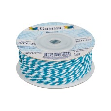 Шнур "Gamma"   2 мм  GTX-25   бечевка   25 м ± 0.5 м №047/001 бирюзовый/белый