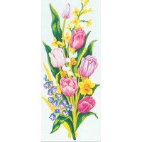 Канва/ткань с рисунком "Grafitec"   серия 8.000   60 см х 30 см 8.011 Букет
