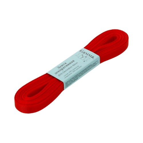 "Gamma"   репсовая лента   GR-06   ФАСОВКА   6 мм  1/4 "  10 х  5.4 м №051 красный