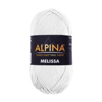 Пряжа ALPINA "MELISSA"   95\% вискоза, 5\% кашемир   10 шт. х  50 г  125 м ± 6 м №01 БЕЛЫЙ